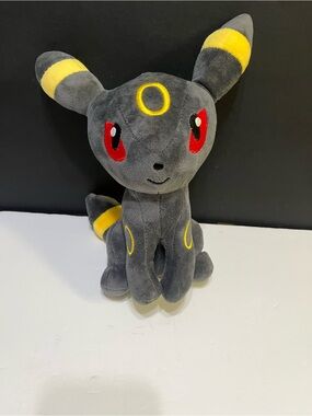 Umbreon-Inspired Pokeman Plush Toy - Gray and Yellow Kids Plush